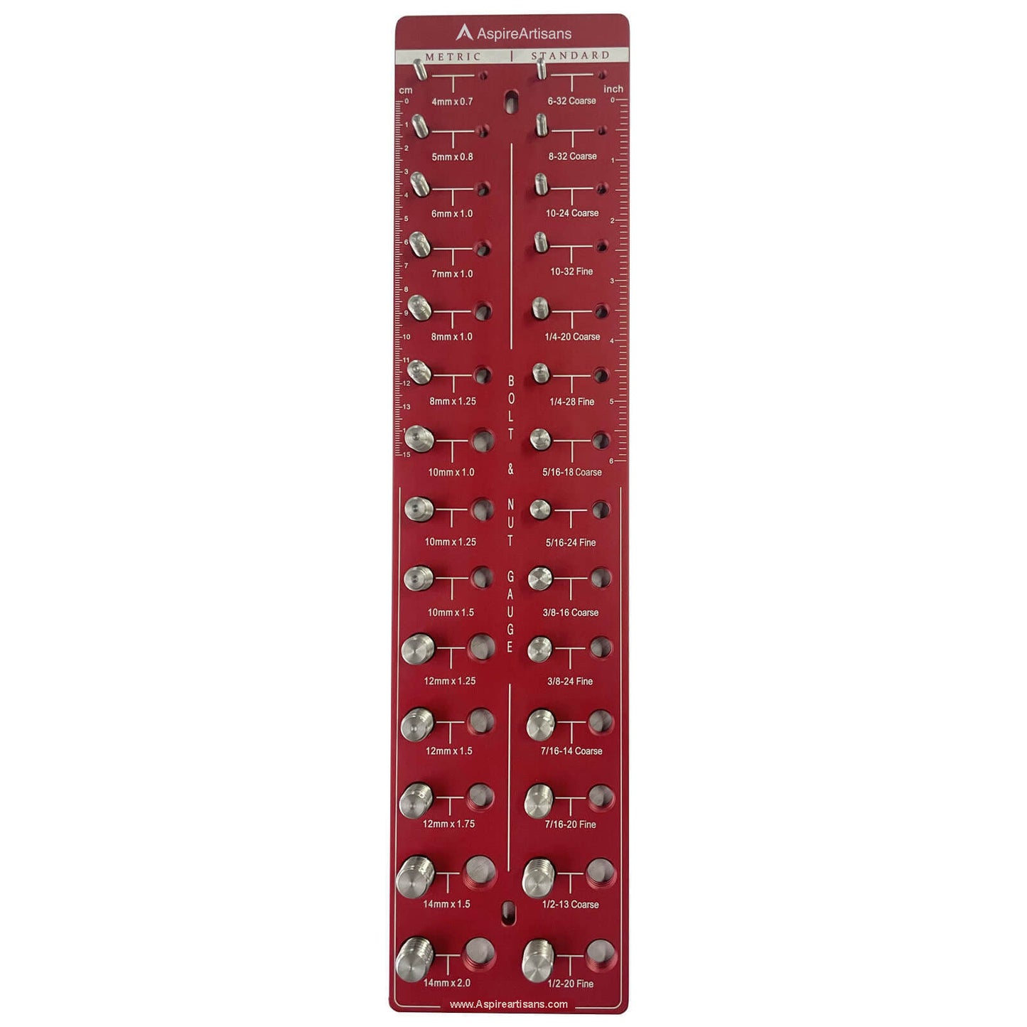 Aspireartisans Identify 20+ Hardware Sizes with the Identibolt Bolt and Nut Identifier Gauge