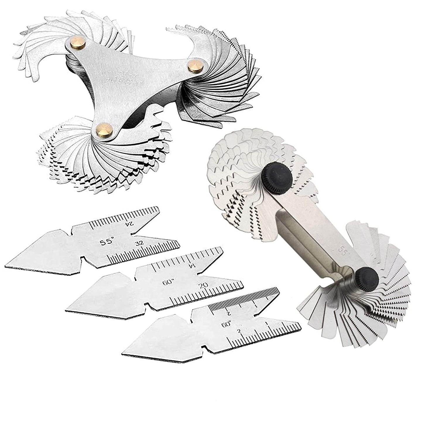 AspireArtisans Thread Pitch Gauges Set | 5pc Stainless Steel | High Precision